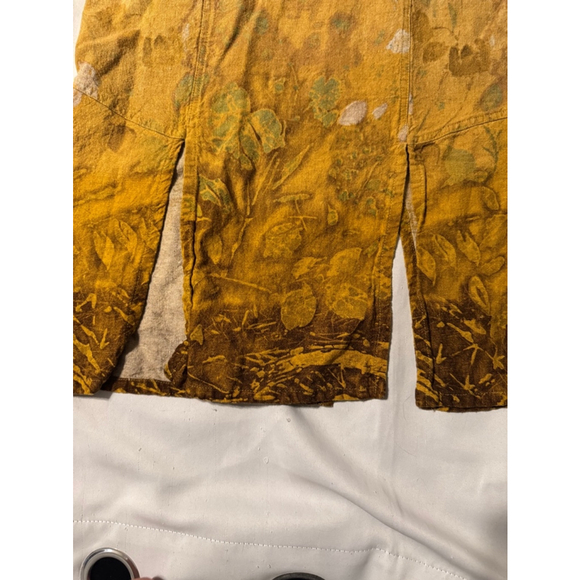 Vintage Terracotta Graphic Linen Blend Matching Set U Neck Pockets Skirt Size 4 - Picture 7 of 10